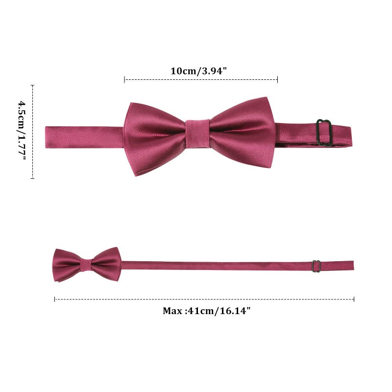 Kajeer Kids Boys Silk Bow Ties - Adjustable Bowtie for Baby Toddler Giftsï¼ˆWine Redï¼‰ - Image 5